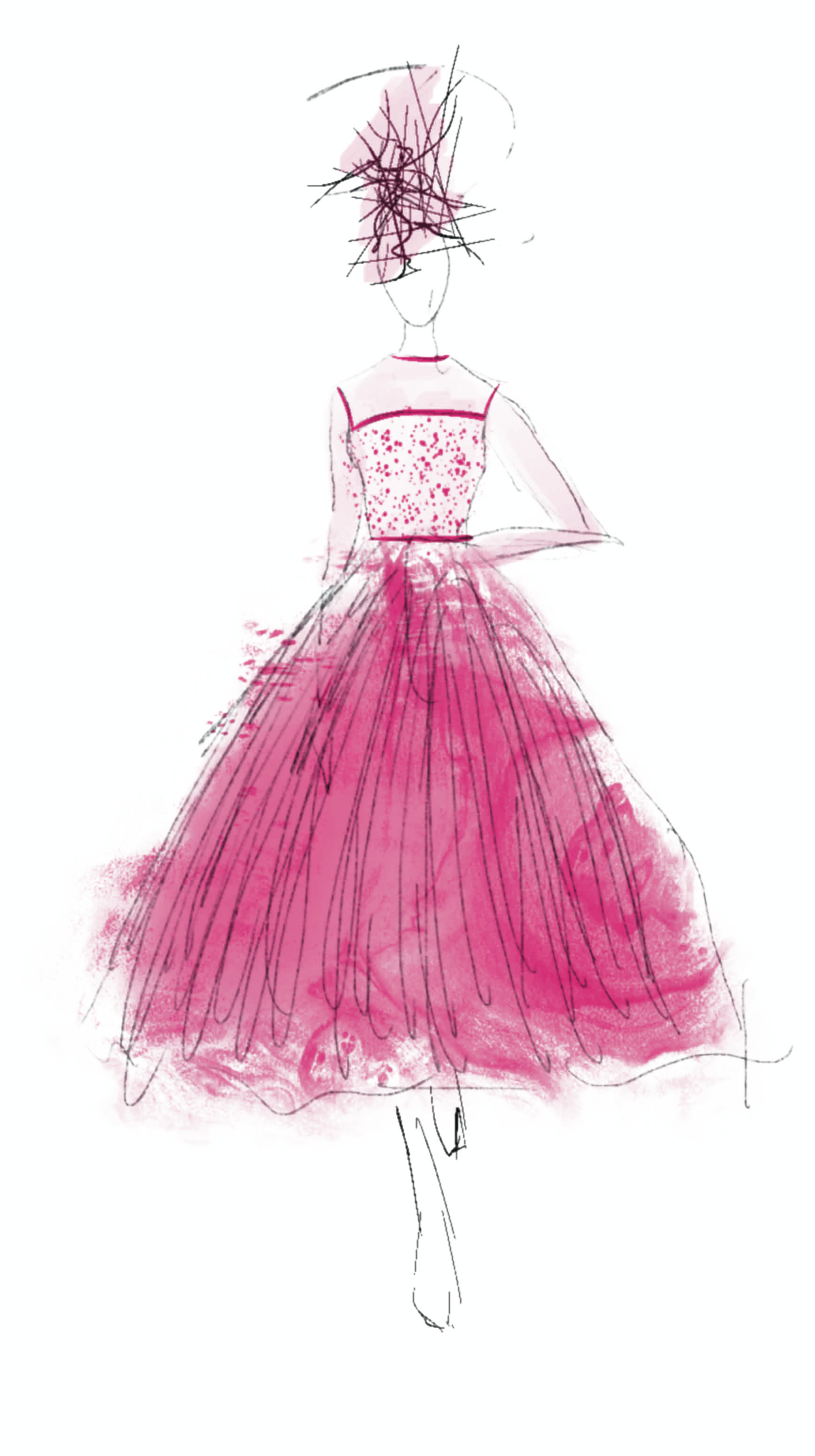 Modeillustration einer Robe von Stefanie von Grafenstein